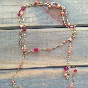 Gold Tone Double Stranded Necklace
